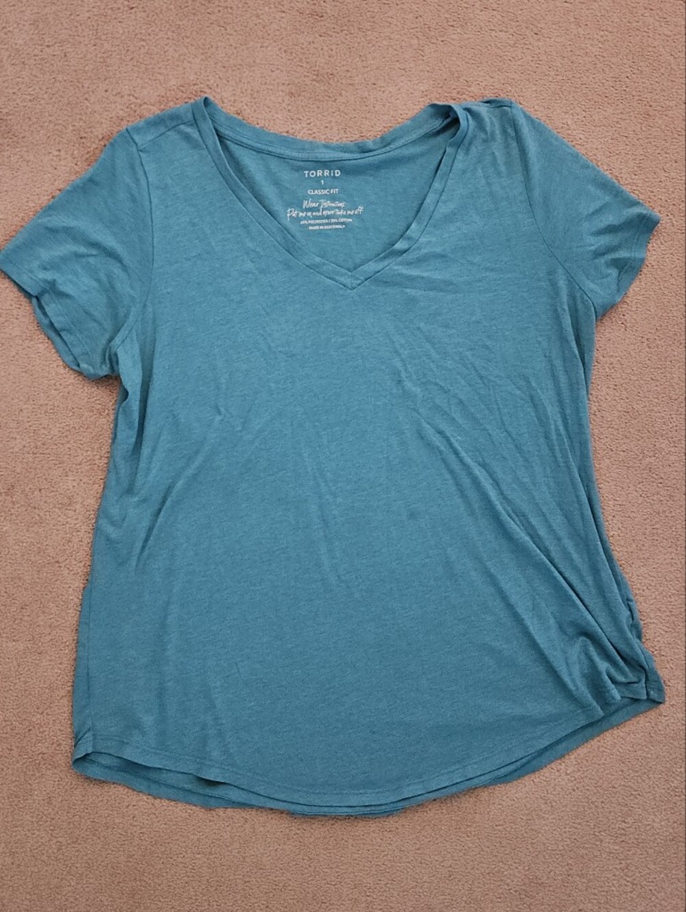Teal V-neck Short Sleeve Tee